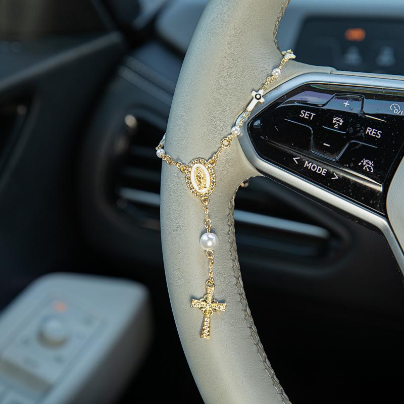 Car Accessories Unique - Adorno de Rosario para Volante |
